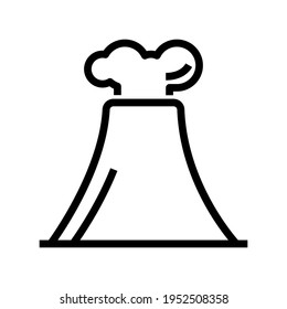 Icon Volcano With Style Outline 