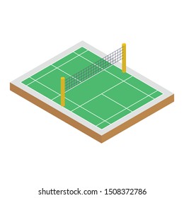 
Icon of volleyball field in isometric design
