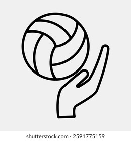 Icon volleyball. Sports elements. Icon in line style.