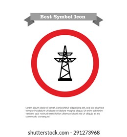 Icon of voltage pole 