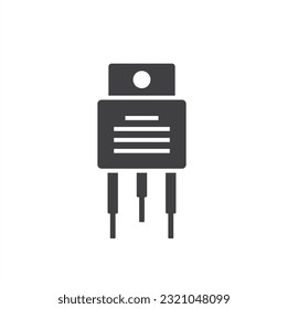 icon of voltage regulator part, vector art.