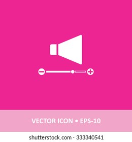 Icon of Volume on Magenta Color Background. Eps-10.