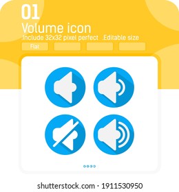 icon volume for web and mobile concept with flat style isolated on white background. Vector illustration volume sign symbol icon for technology, busuniss, web, ui, ux, website, mobile apps and other