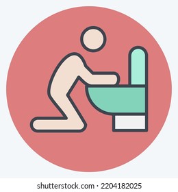 Icon Vomiting. suitable for flu symbol. color mate style. simple design editable. design template vector. simple illustration