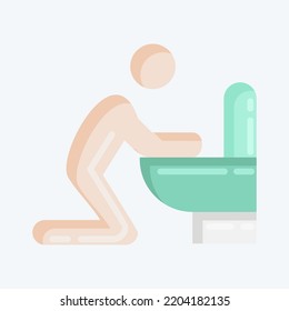 Icono Vómitos. adecuado para el símbolo de la gripe. estilo plano. diseño simple editable. vector de plantilla de diseño. ilustración simple