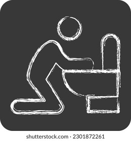 Icono Vómitos. adecuado para el símbolo de la gripe. estilo tiza. diseño simple editable. vector de plantilla de diseño