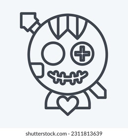 Icon Voodoo Doll. related to Halloween symbol. line style. simple design editable. simple illustration