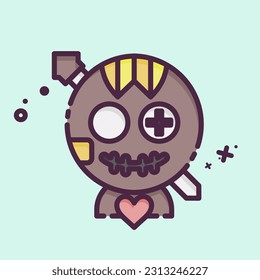 Icon Voodoo Doll. related to Halloween symbol. MBE style. simple design editable. simple illustration