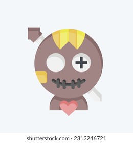 Icon Voodoo Doll. related to Halloween symbol. flat style. simple design editable. simple illustration