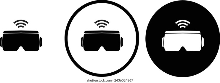 icono vr gafas de contorno negro para el diseño de sitios web 
y aplicaciones móviles en modo oscuro 
Ilustración vectorial sobre fondo blanco