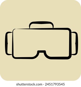 Icon VR Glasses. related to Online Game symbol. hand drawn style. simple design illustration