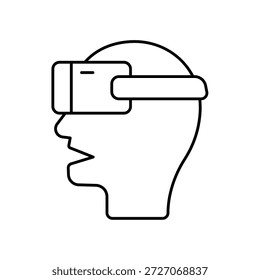 Ícone de um fone de ouvido VR, isolado contra um fundo limpo.