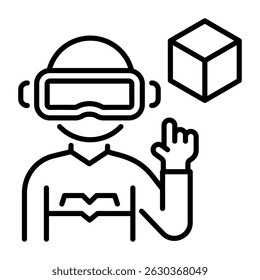 Um ícone do vr professor em estilo linear