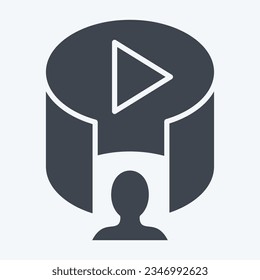 Icon VR Video. related to 3D Visualization symbol. glyph style. simple design editable. simple illustration