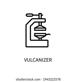 Icon Of The Vulcanizer Tire Line In A Simple Style. Tire repair equipment for the repair of cuts and punctures of the car wheel. Vector sign in a simple style isolated on a white background. 64x64
