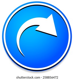 Icon w/ Curved Arrow. Jump, Skip, Overtake or for Similar Concepts