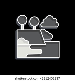 Icon Waipio Valley. related to Hawaii symbol. glossy style. simple design editable. vector