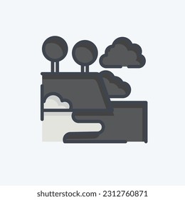 Icon Waipio Valley. related to Hawaii symbol. doodle style. simple design editable. vector