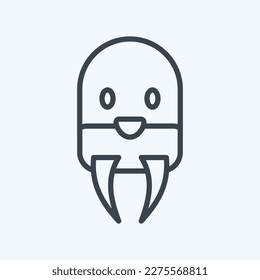 Icon Wairus. related to Animal Head symbol. simple design editable. simple illustration