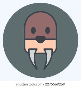 Icon Wairus. related to Animal Head symbol. simple design editable. simple illustration