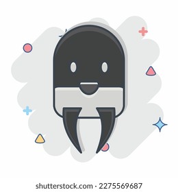 Icon Wairus. related to Animal Head symbol. simple design editable. simple illustration