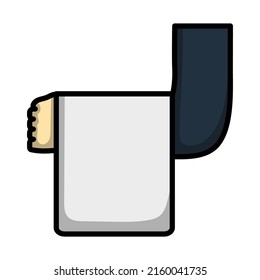 Icon Of Waiter Hand With Towel. Editable Bold Outline With Color Fill Design. Vector Illustration.