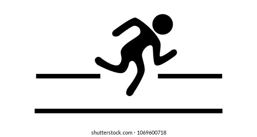 icon walk and run on the street vector.