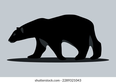 Symbol eines Bären auf grauem Hintergrund. Vektorgrafik