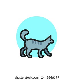 Icon of walking cat. Pet, animal, veterinary. Animal care concept. Can be used for topics like veterinary, animal care, rescue.