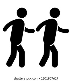 The icon of a walking person
