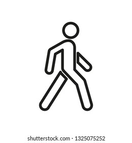 The icon of a walking person. Simple linear vector illustration.