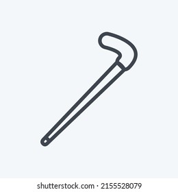 Icon Walking Stack. suitable for men accessories symbol. line style. simple design editable. design template vector. simple symbol illustration