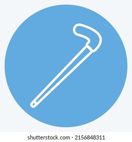 Icon Walking Stack. suitable for men accessories symbol. blue eyes style. simple design editable. design template vector. simple symbol illustration