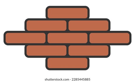Icon-Wandziegel, Mauerwerk Logo Textur-Design-Haus Bauhütte