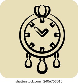 Icon Wall Clock. related to Home Decoration symbol. hand drawn style. simple design editable. simple illustration