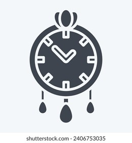 Icon Wall Clock. related to Home Decoration symbol. glyph style. simple design editable. simple illustration
