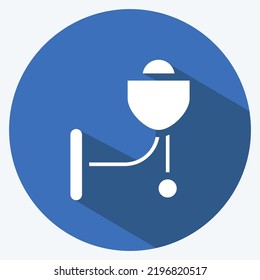 Icono de la lámpara de pared. adecuado para el símbolo House. estilo de sombra larga. diseño simple editable. vector de plantilla de diseño. ilustración simple