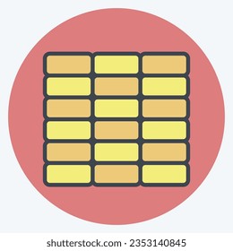 Icon Wall. related to Building Material symbol. color mate style. simple design editable. simple illustration