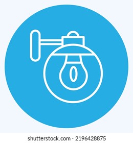 Icon Wall Sconce. suitable for House symbol. blue eyes style. simple design editable. design template vector. simple illustration