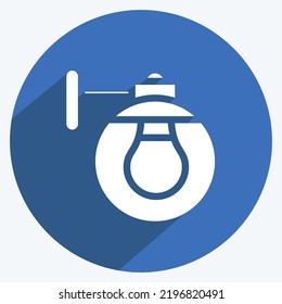 Icon Wall Sconce. suitable for House symbol. long shadow style. simple design editable. design template vector. simple illustration