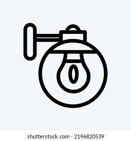 Sconce de pared de iconos. adecuado para el símbolo House. estilo de línea. diseño simple editable. vector de plantilla de diseño. ilustración simple