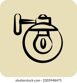 Icon Wall Sconce. suitable for House symbol. hand drawn style. simple design editable. design template
