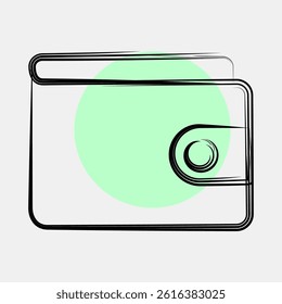 Icon wallet. Cashless society elements. Icon in color spot style.