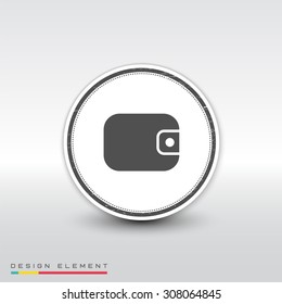 Icon Wallet. Flat design style. Made vector illustration.Emblem or label with shadow.