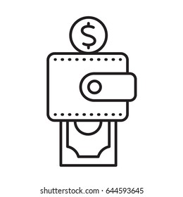 icon wallet, vector