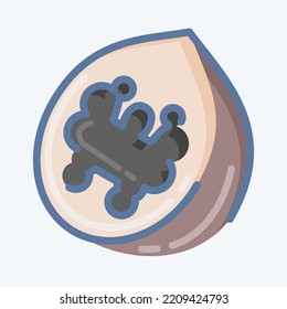 Icon Walnut. suitable for Nuts symbol. doodle style. simple design editable. design template vector. simple illustration