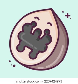 Icon Walnut. suitable for Nuts symbol. MBE style. simple design editable. design template vector. simple illustration