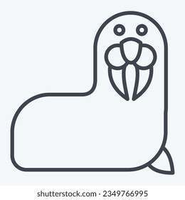 Icon Walrus. related to Alaska symbol. line style. simple design editable. simple illustration