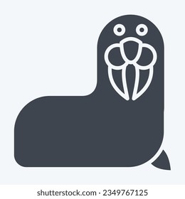 Icon Walrus. related to Alaska symbol. glyph style. simple design editable. simple illustration