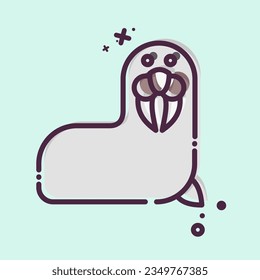 Icon Walrus. related to Alaska symbol. MBE style. simple design editable. simple illustration